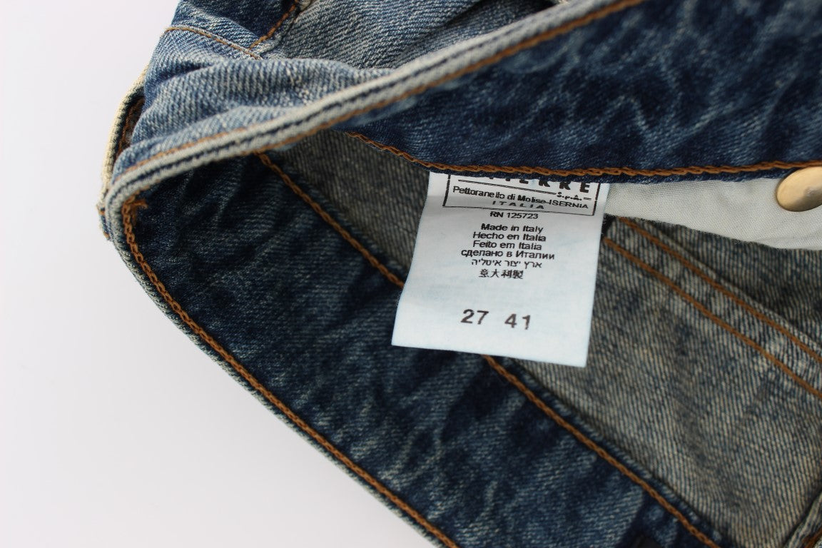 Cavalli Blaue Baumwolljeans mit niedriger Taille