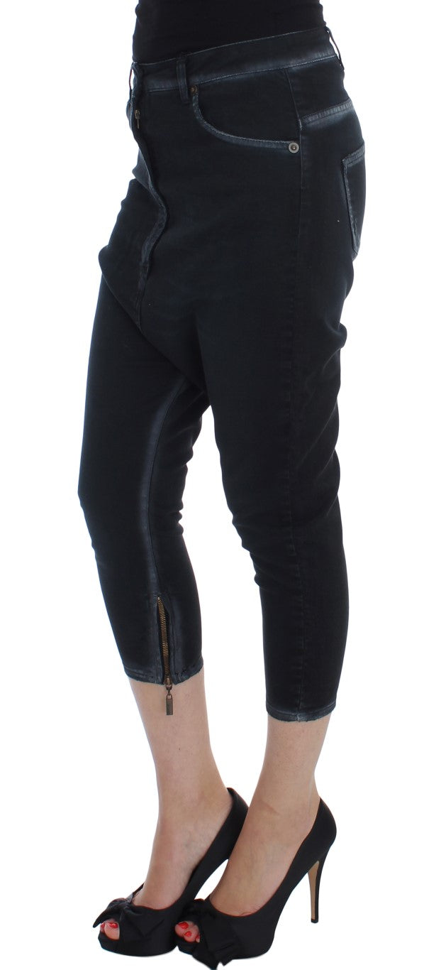 Cavalli Blaue Baumwoll Stretch Baggy Relax Jeans