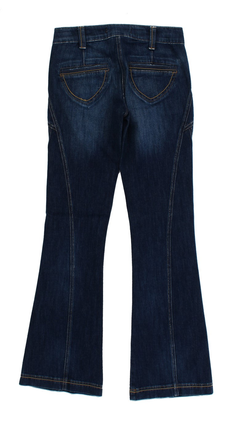 Cavalli Blaue Baumwoll-Stretch-Jeans mit niedriger Taille