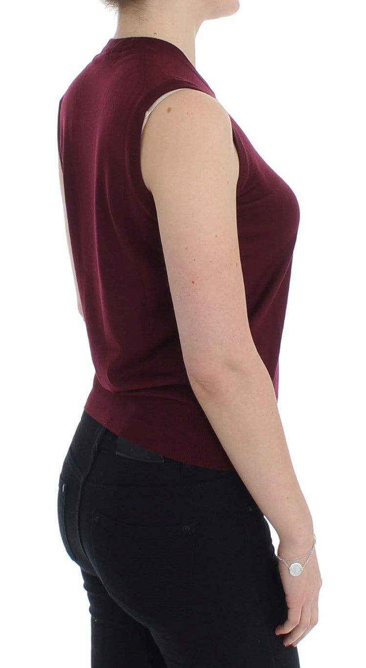 Dolce &amp; Gabbana Kırmızı Kolsuz Yuvarlak Yaka Yelek Kazak