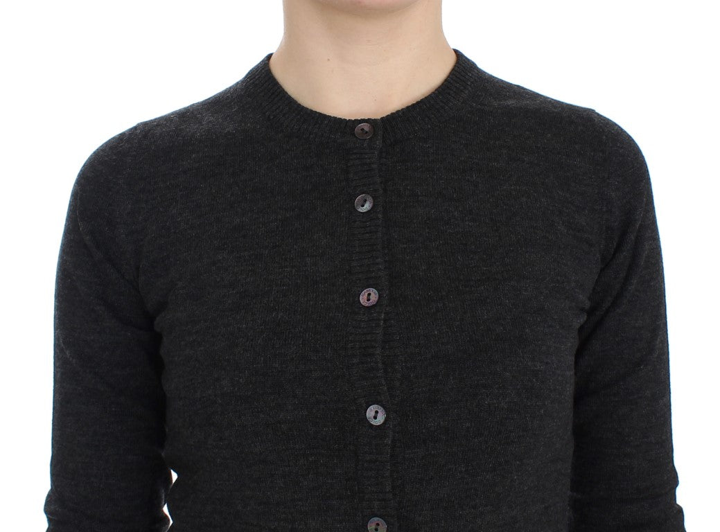 Dolce &amp; Gabbana grey wool button-front sweater