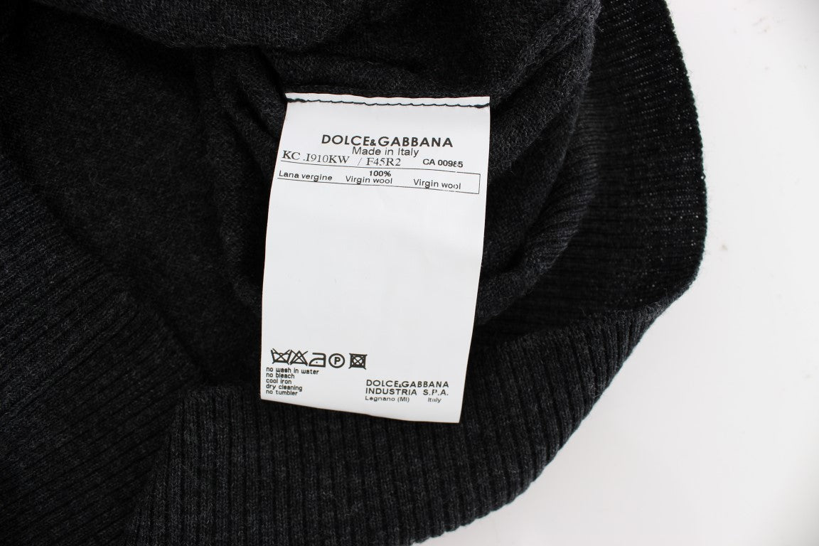 Dolce &amp; Gabbana grey wool button-front sweater