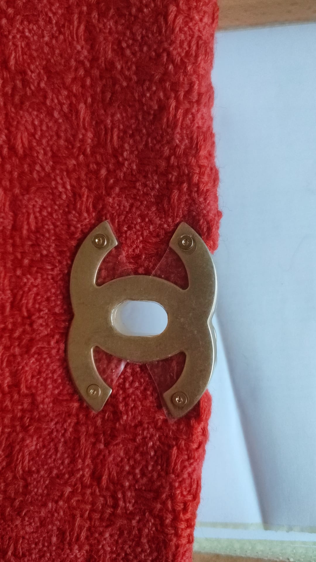 Chanel Rote Tweed 2WAY Handkette Mittlere Umhängetasche Geldbörse