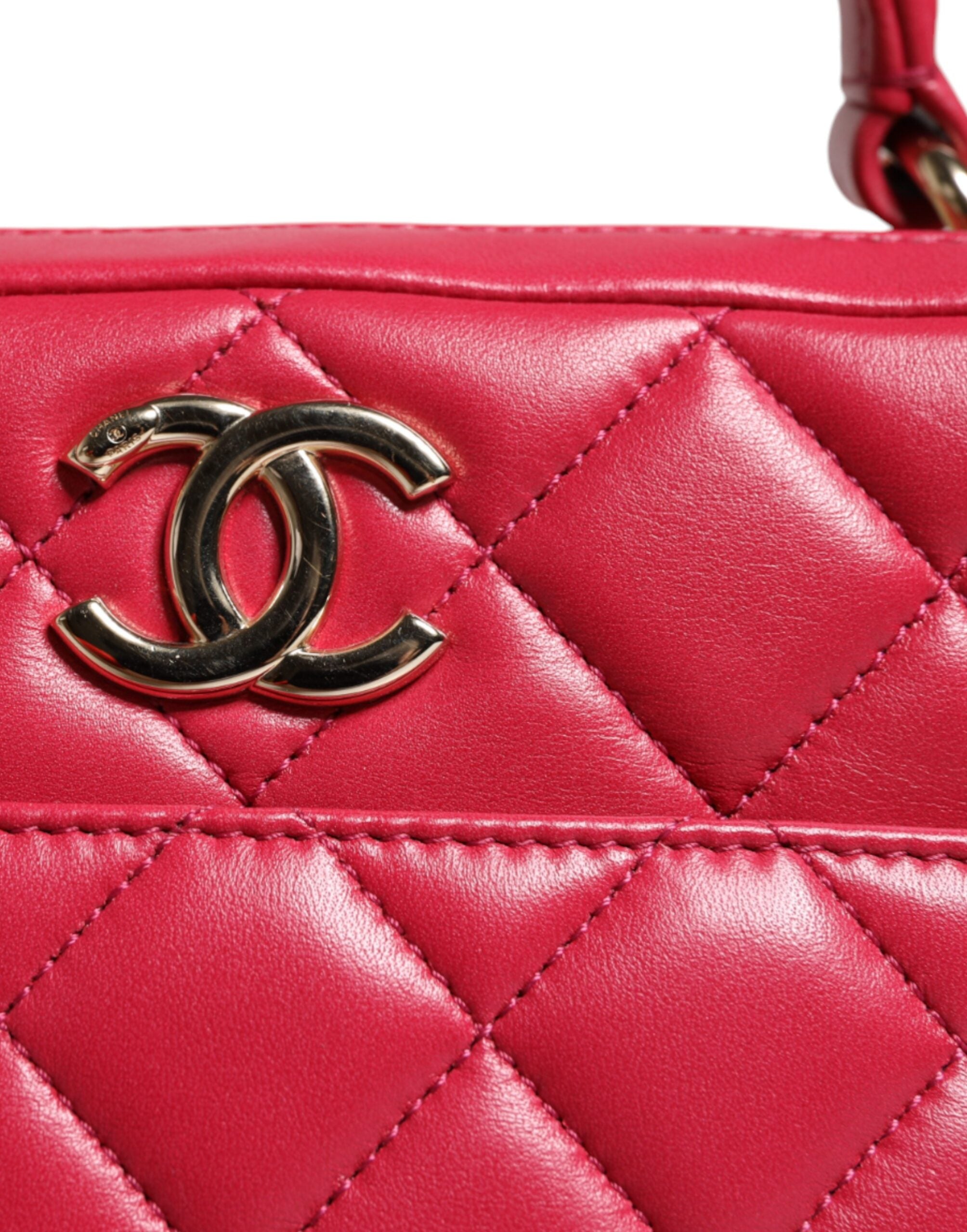 Chanel Rosa Seal Matelasse Kette CC Lammleder Tasche