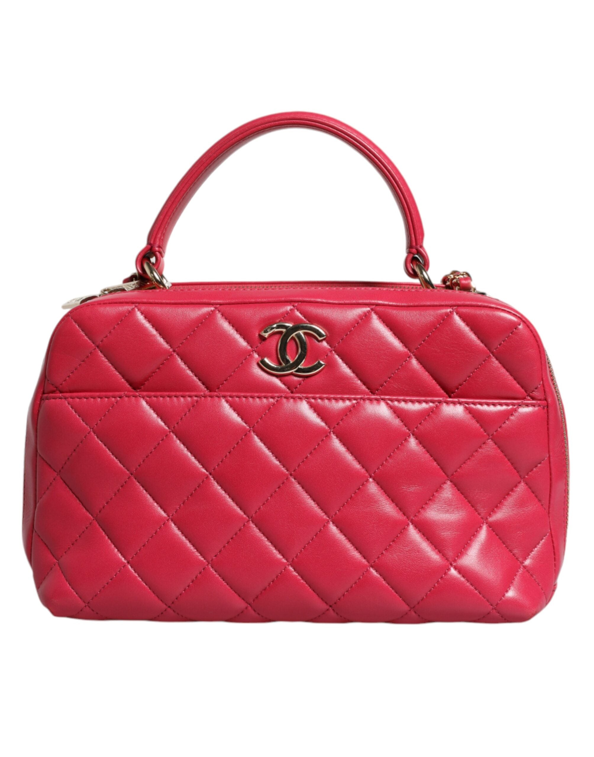 Chanel Rosa Seal Matelasse Kette CC Lammleder Tasche