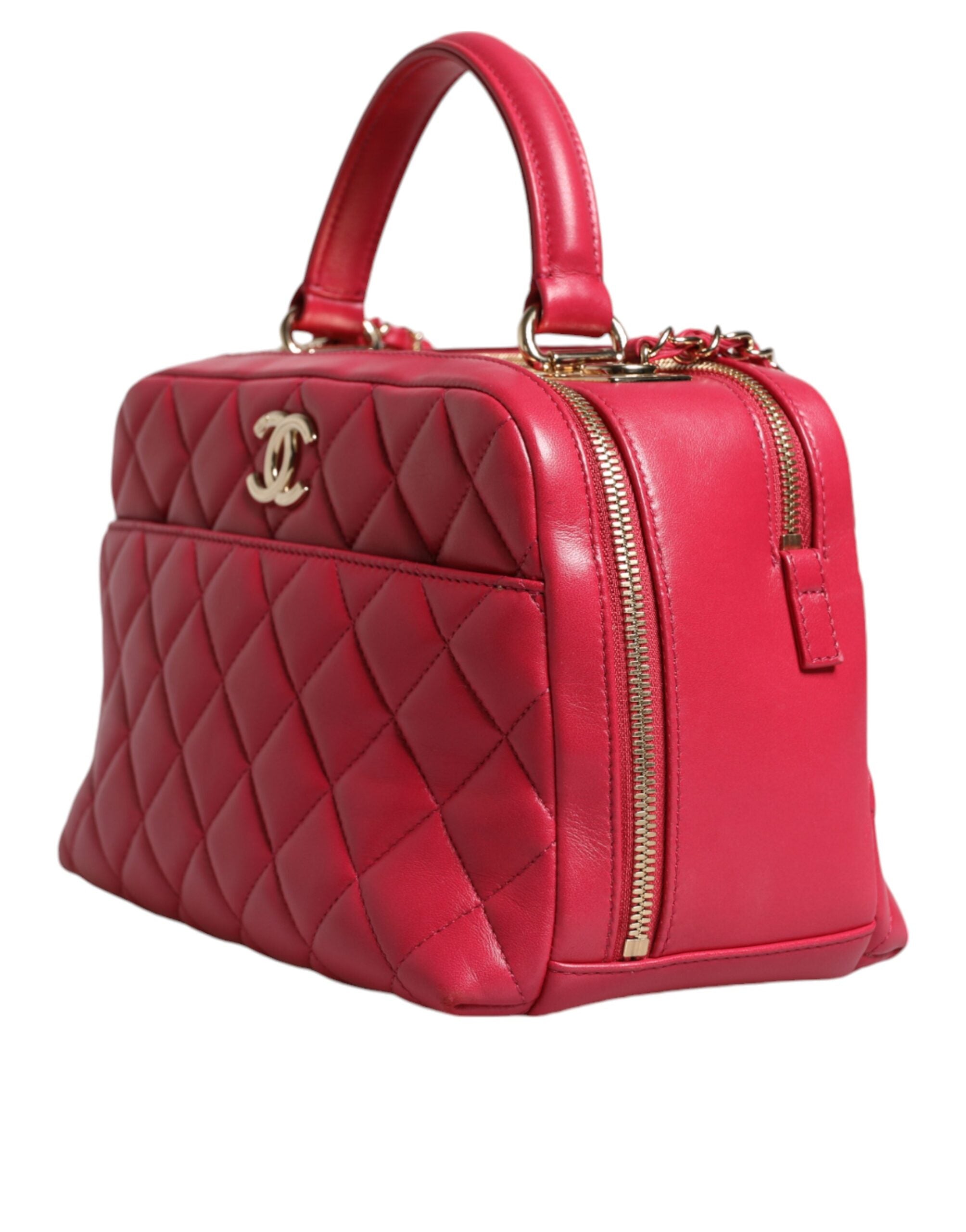 Chanel Rosa Seal Matelasse Kette CC Lammleder Tasche