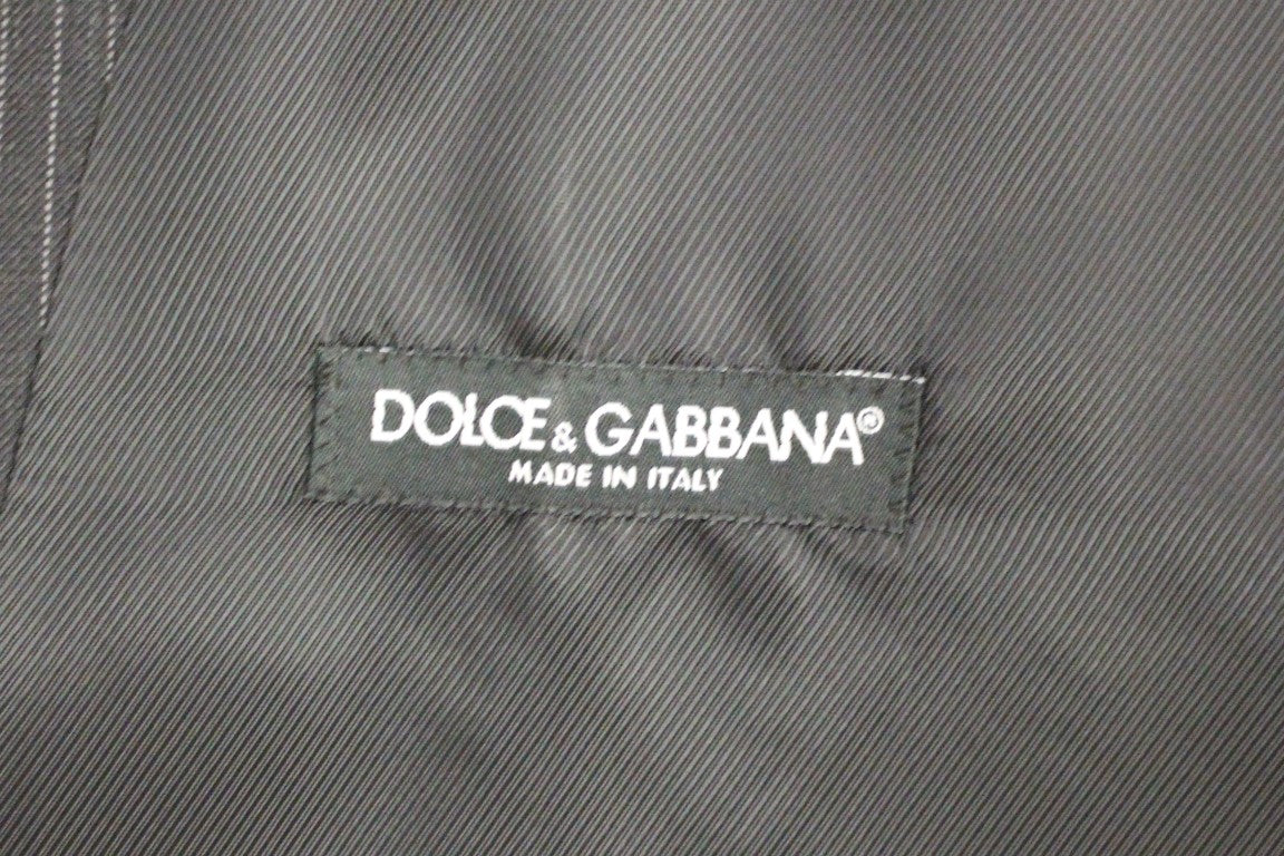 Dolce &amp; Gabbana Gray striped single-breasted wool vest