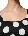 Resmi galeri görüntüleyiciye yükleyin, Dolce & Gabbana Schwarz Weiß Seide Polka Dots Etuikleid Midikleid
