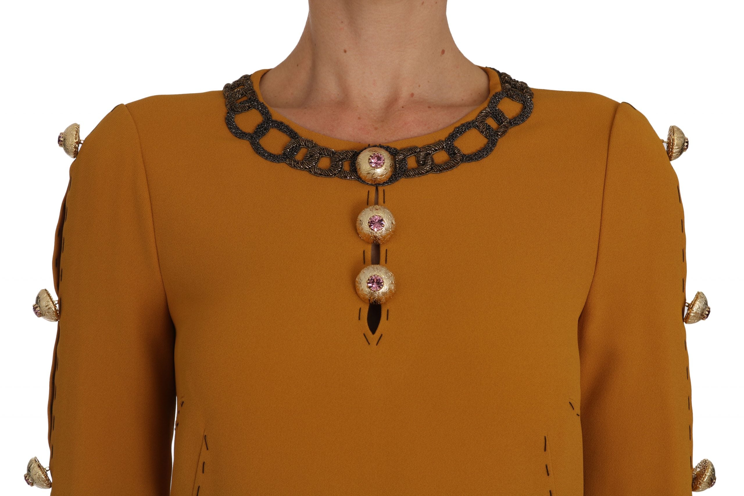 Dolce & Gabbana Braunes Mini-Kleid mit Kristallverzierung