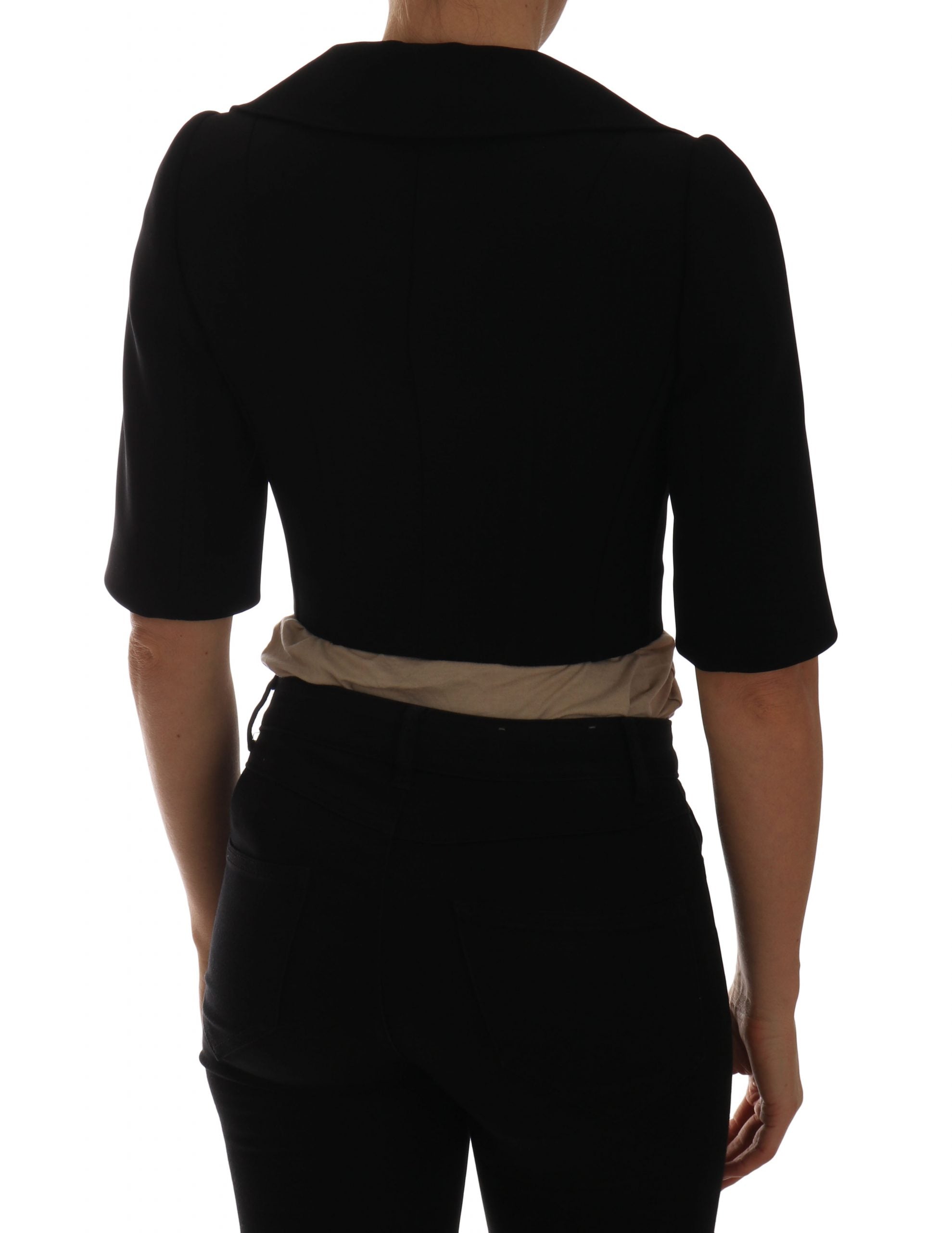 Dolce &amp; Gabbana Siyah Kısa Kırpılmış Ceket Blazer