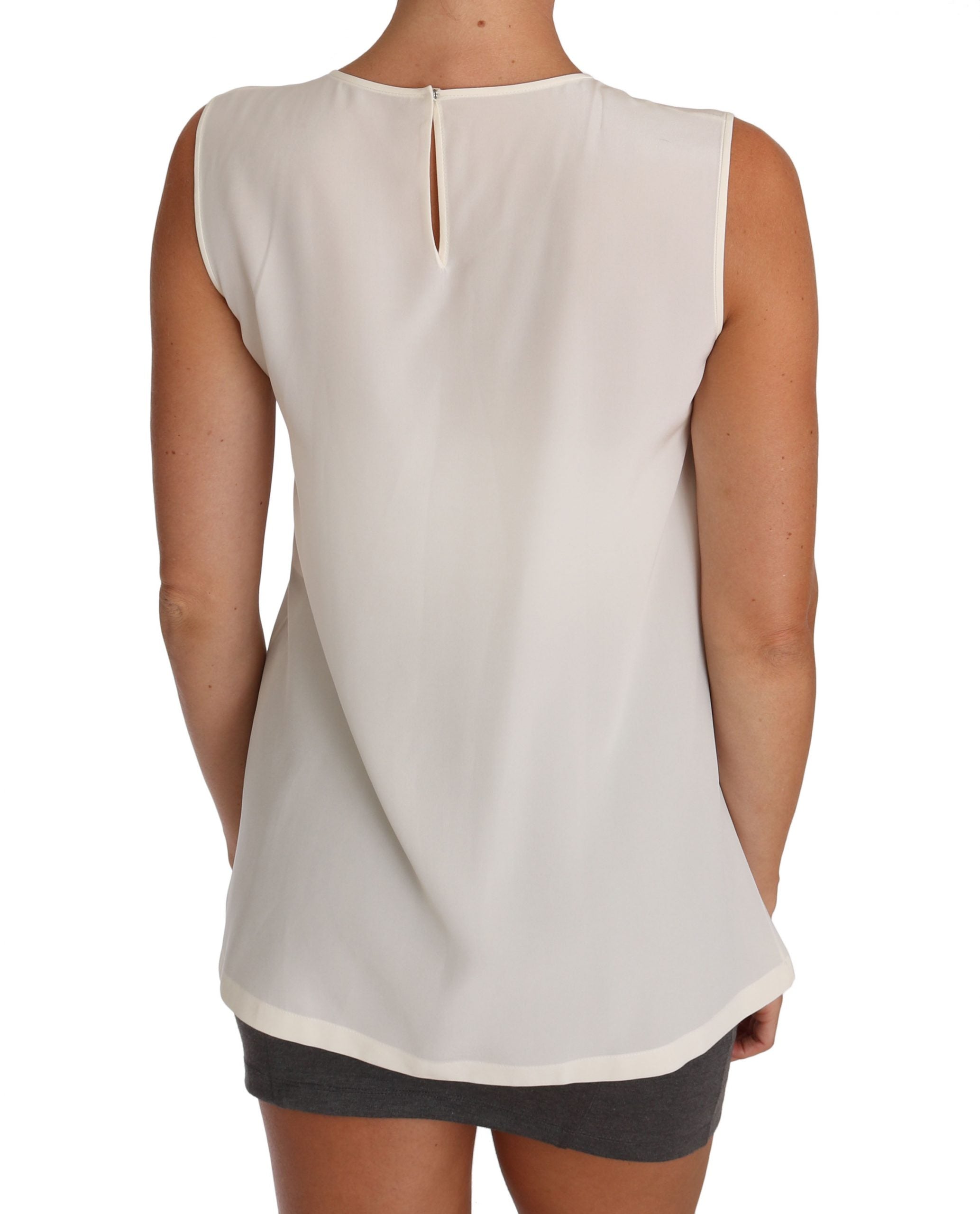 Dolce &amp; Gabbana White Silk Crystal Sequin Fairy T-Shirt