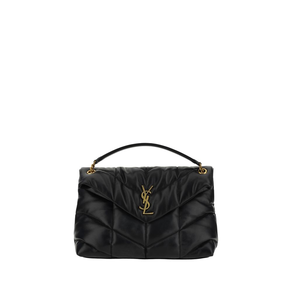 Saint Laurent Schultertasche aus schwarzem Lammleder