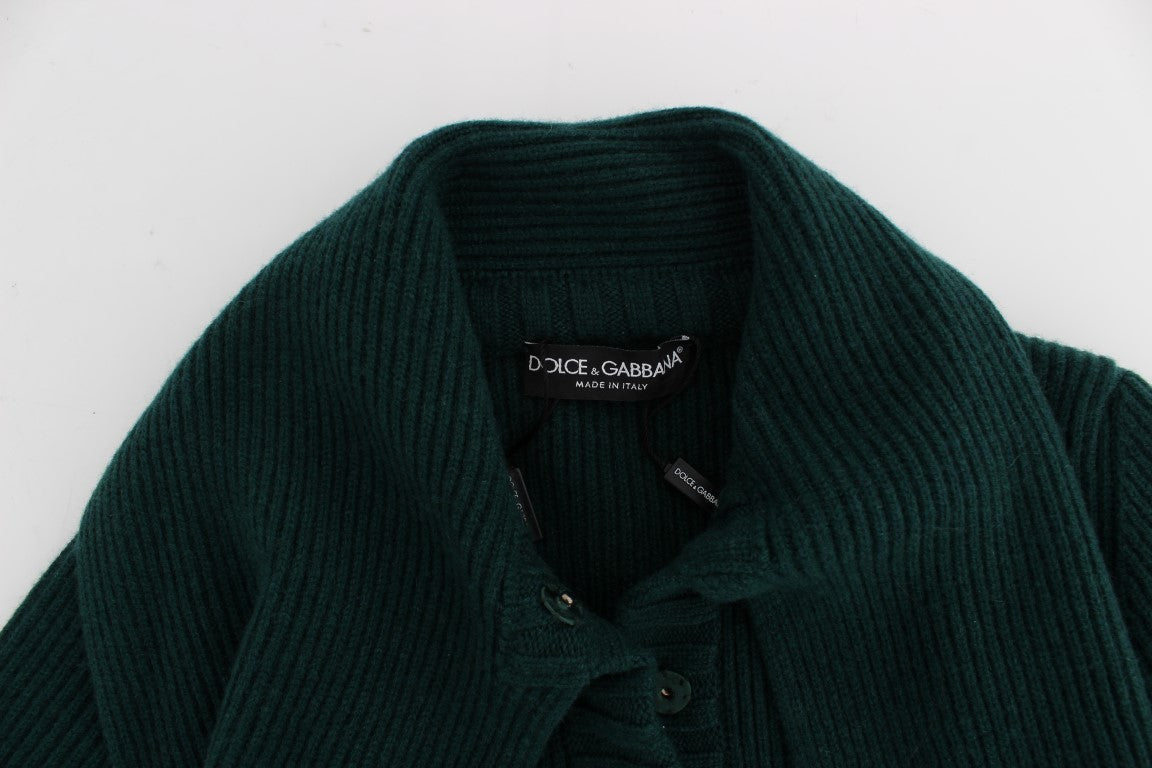 Dolce &amp; Gabbana Elegant green cashmere cardigan sweater