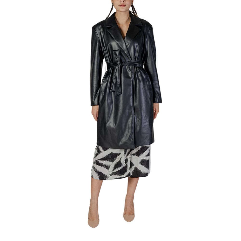 Sadece Siyah Polyester Ceketler ve Montlar