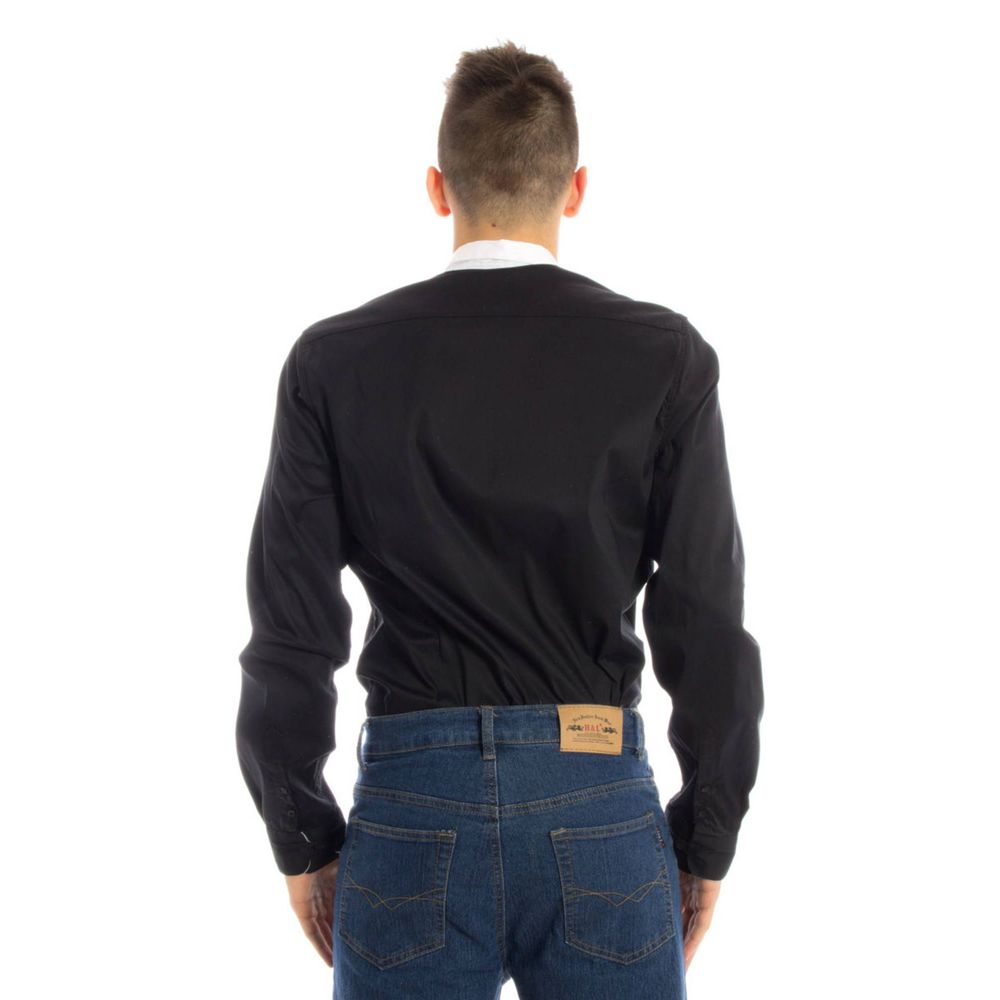 Papete Siyah Pamuklu Gömlek