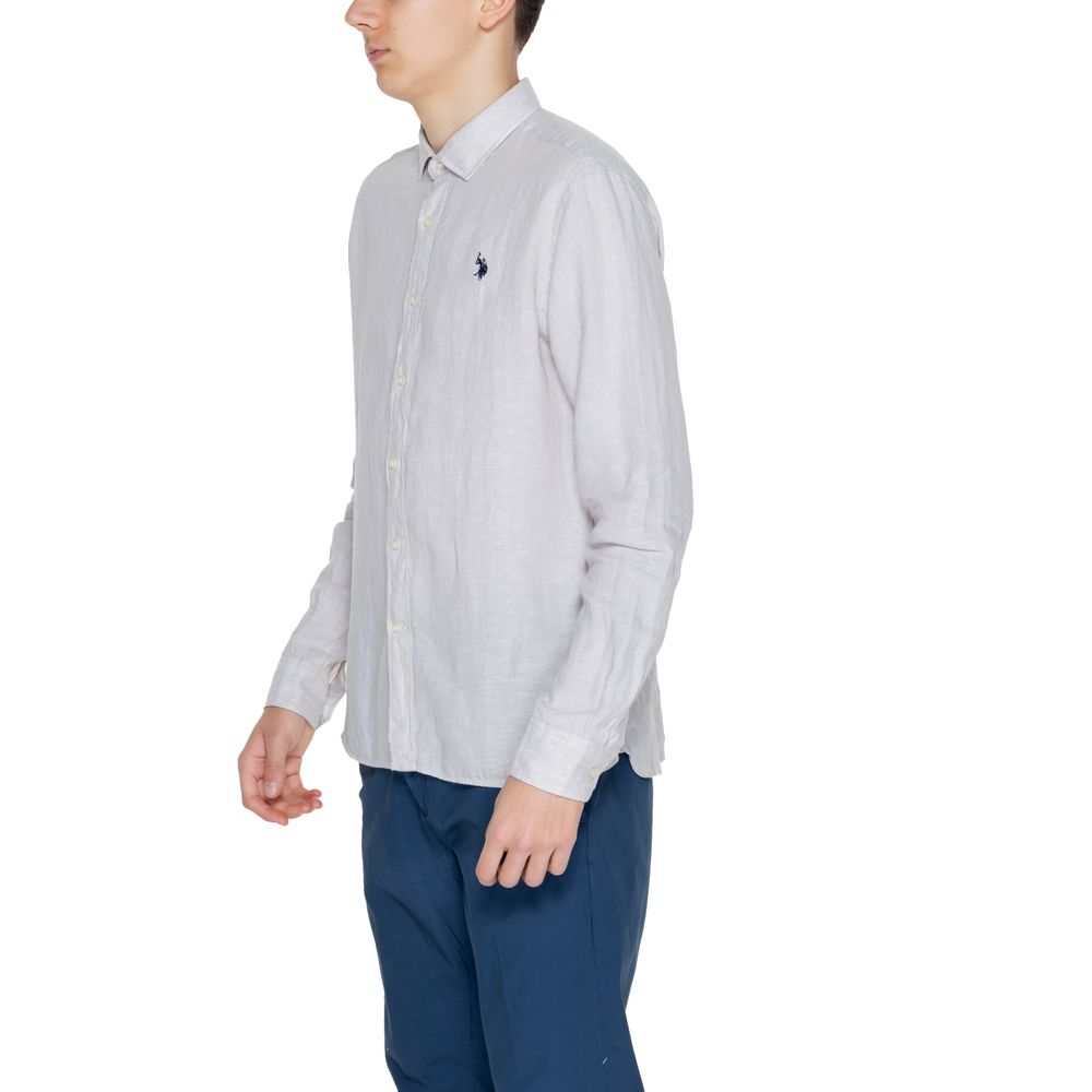 U.S. POLO ASSN. Beigefarbenes Leinenhemd