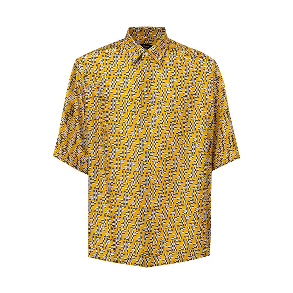 Fendi yellow silk shirt