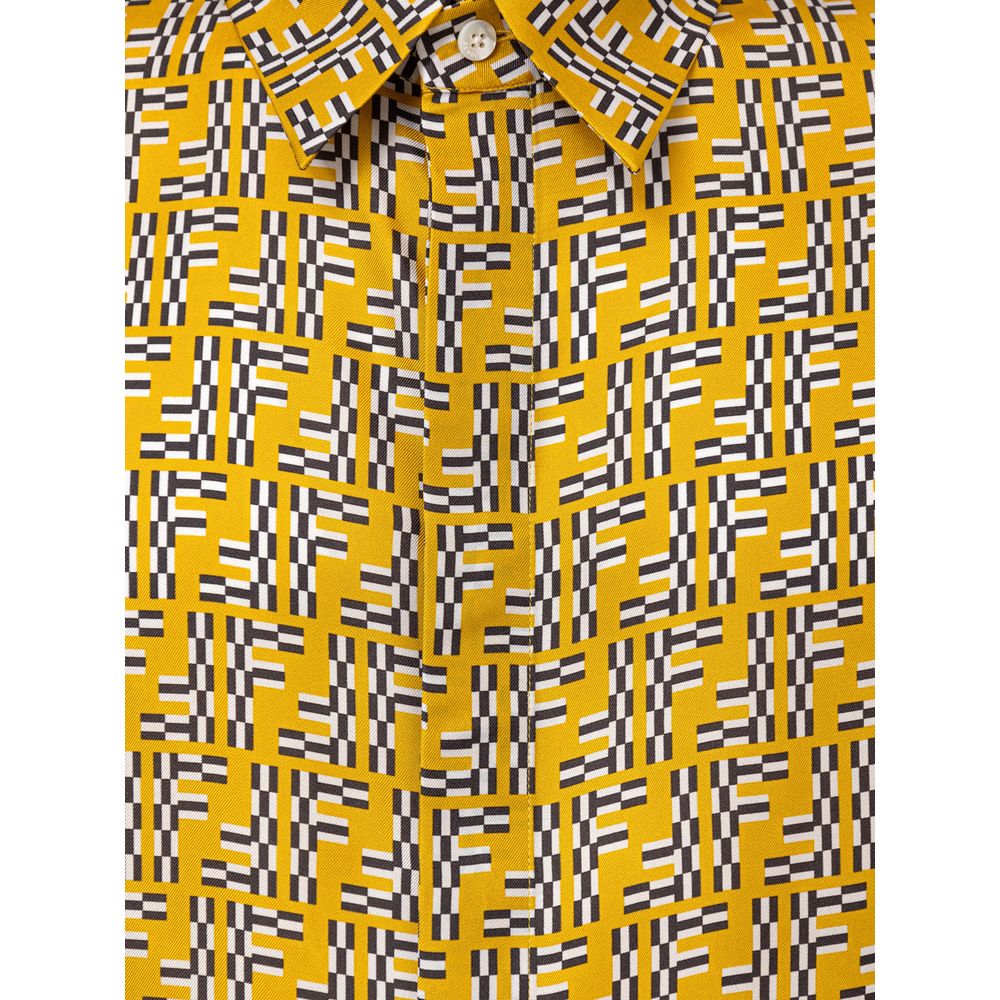 Fendi yellow silk shirt
