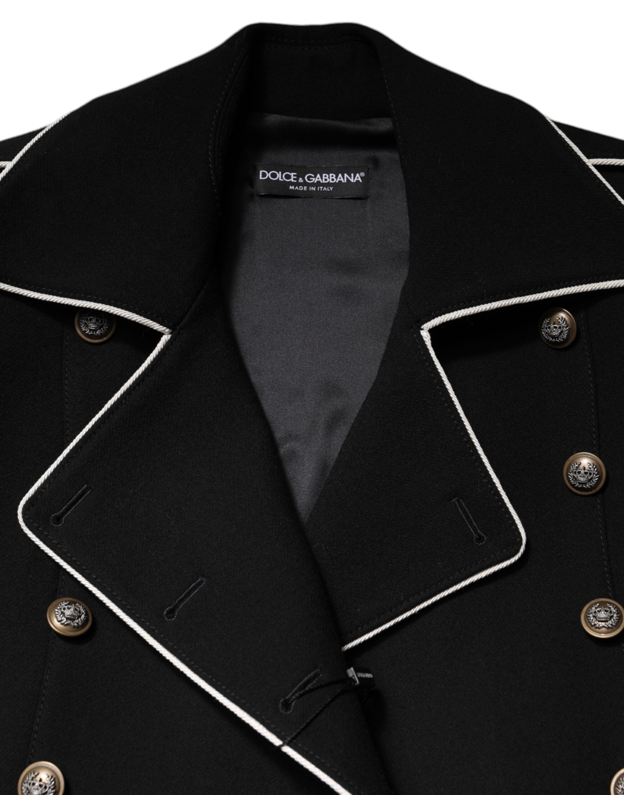 Dolce &amp; Gabbana siyah kruvaze yün blazer ceket