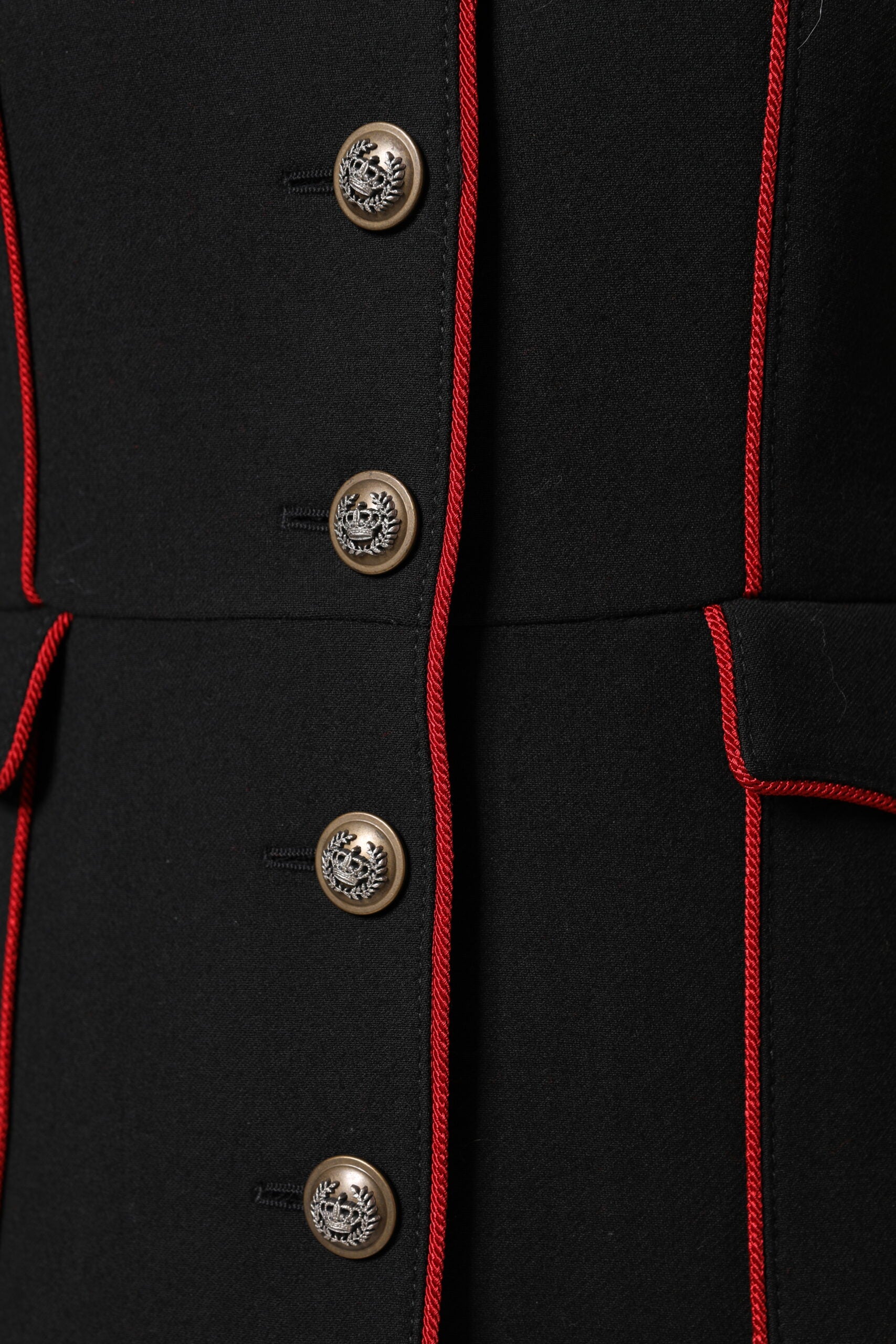 Dolce &amp; Gabbana Siyah tek düğmeli yün trençkot