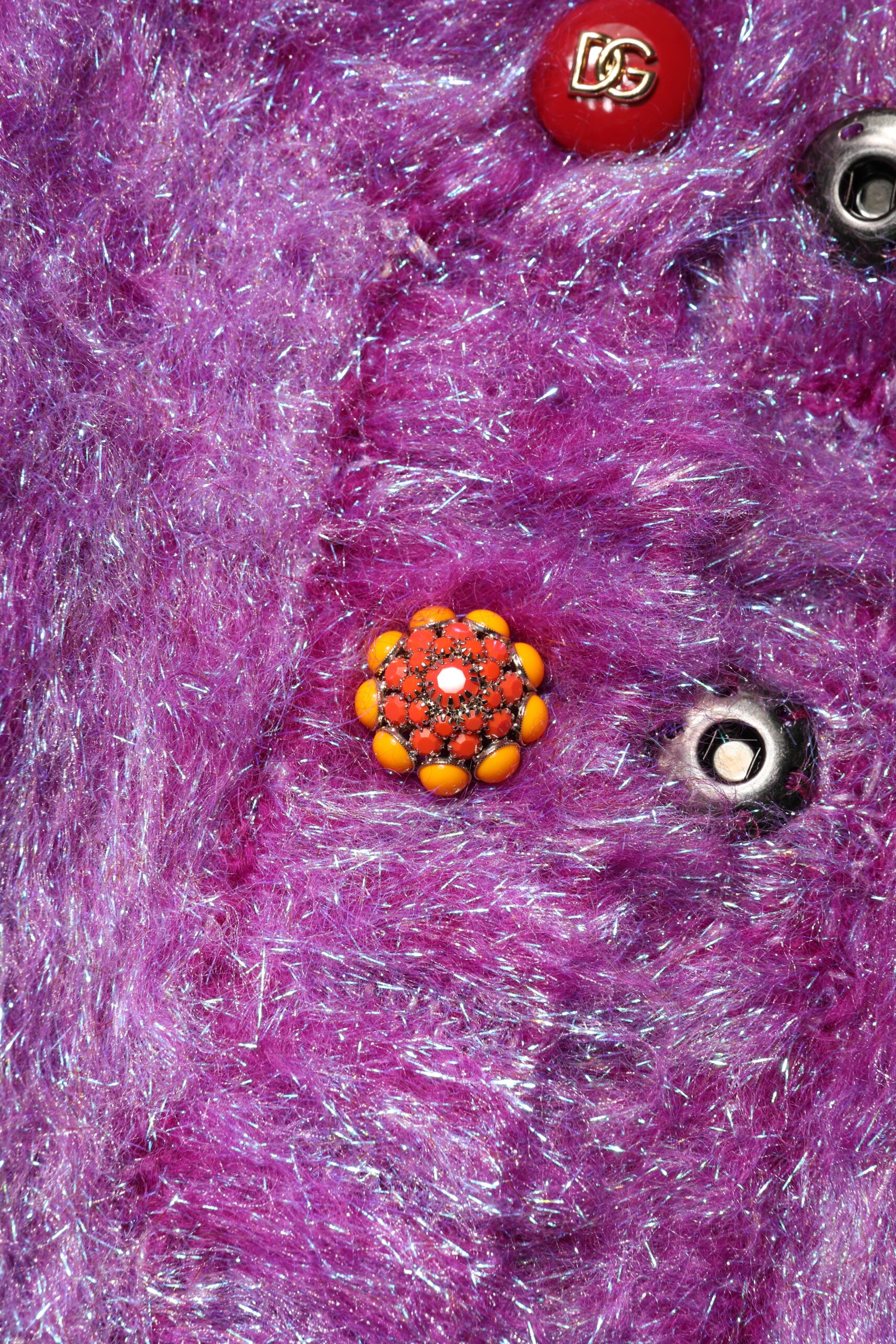 Dolce & Gabbana Lila Trenchcoat-Jacke mit Knopfverzierung