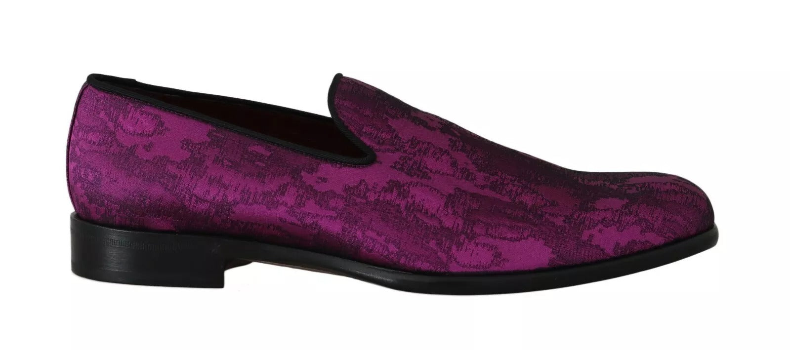 Dolce &amp; Gabbana Purple Jacquard Loafers Dress Formal Shoes