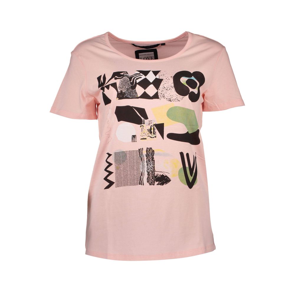 Silvian Heach Pink Cotton T-Shirt for Women