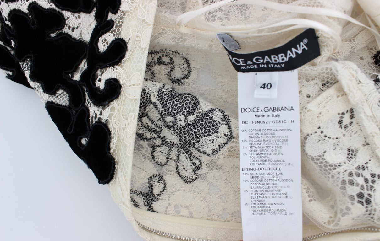 Dolce &amp; Gabbana Long ball maxi dress with floral lace Ricamo