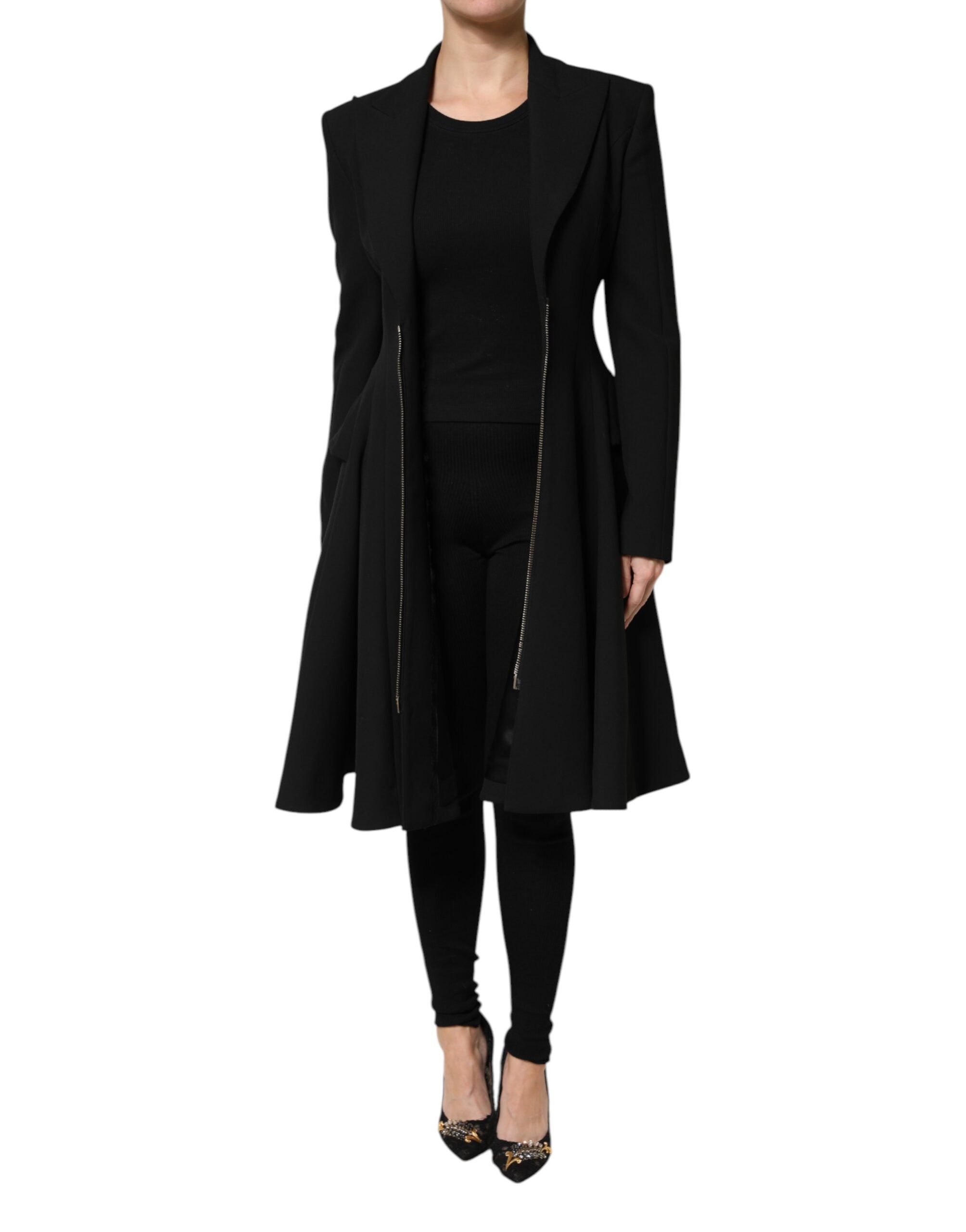 Les Hommes Schwarzer Polyester Einreihiger Trenchcoat Jacke