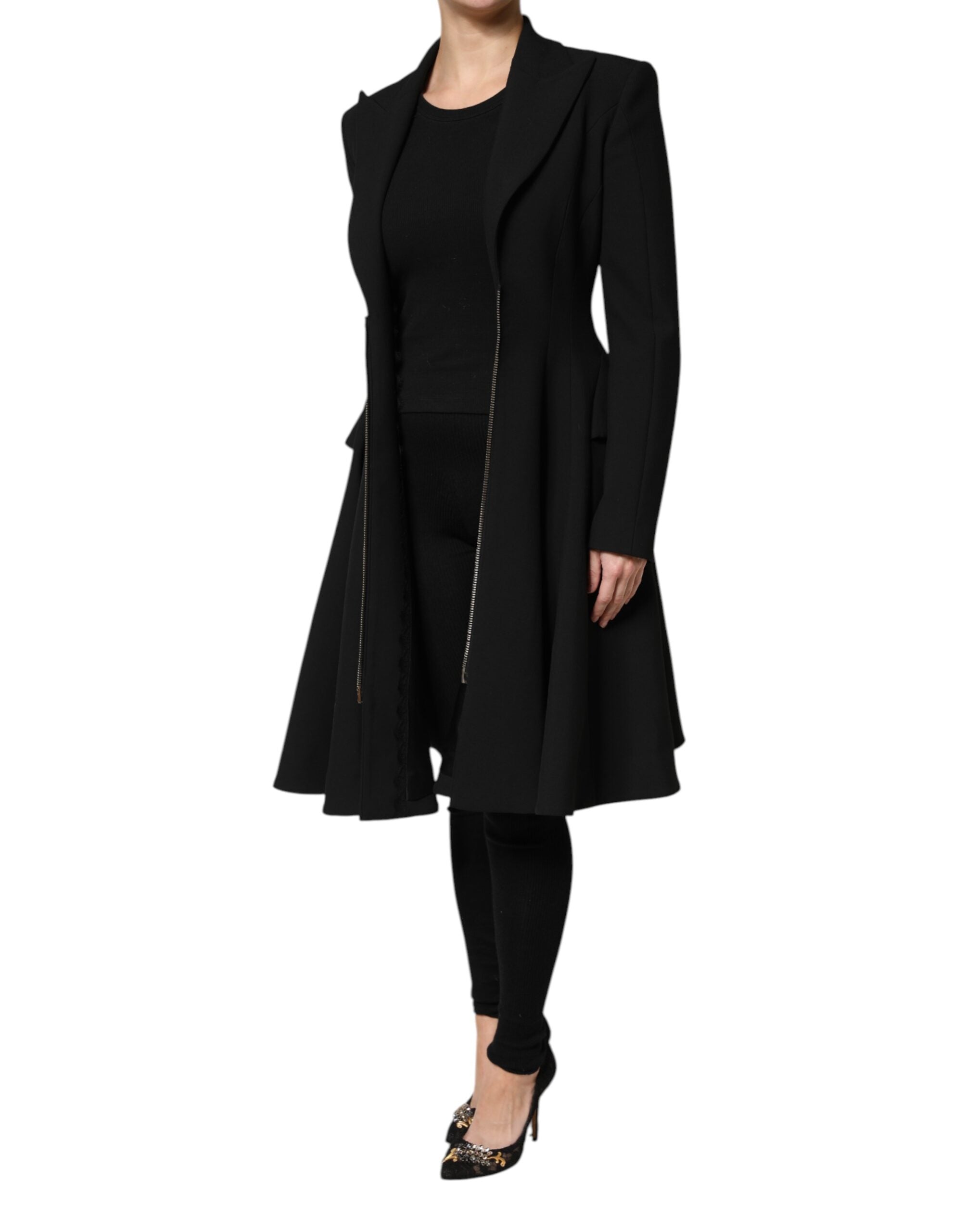 Les Hommes Schwarzer Polyester Einreihiger Trenchcoat Jacke