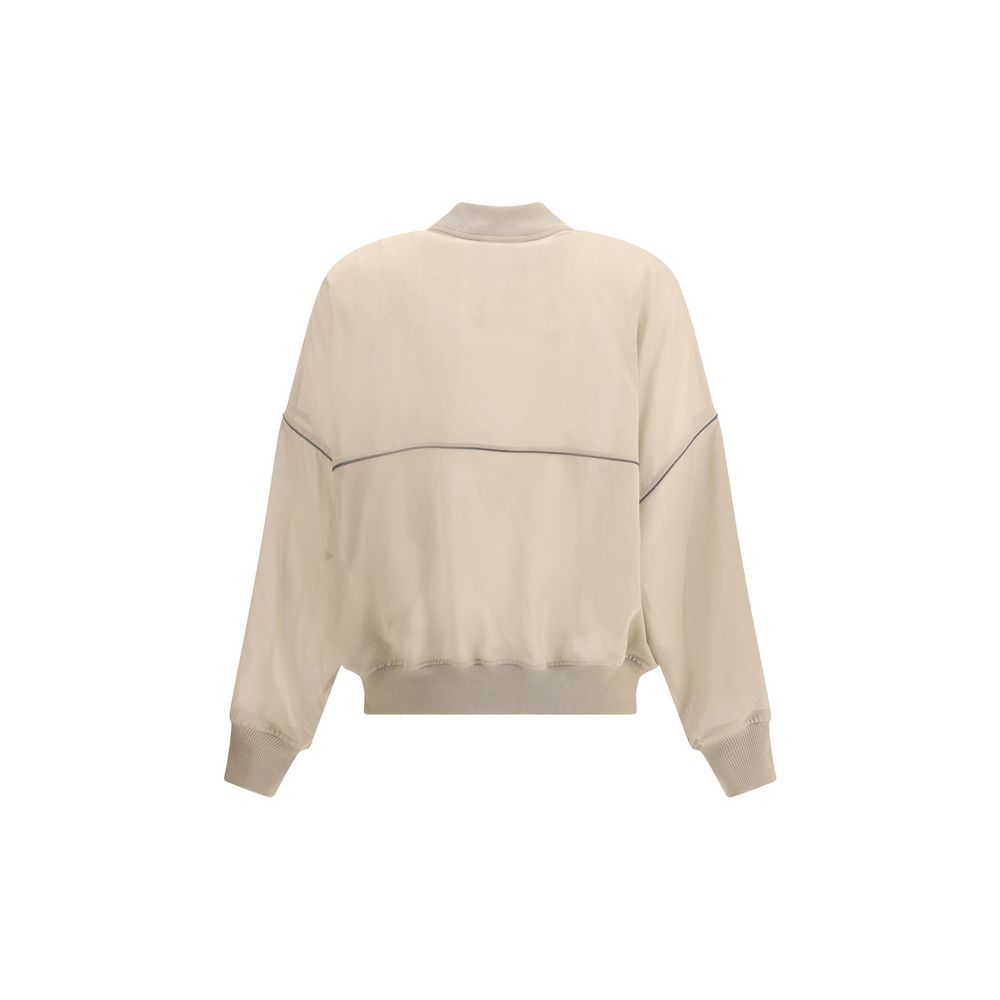 Brunello Cucinelli yarı şeffaf bomber ceket