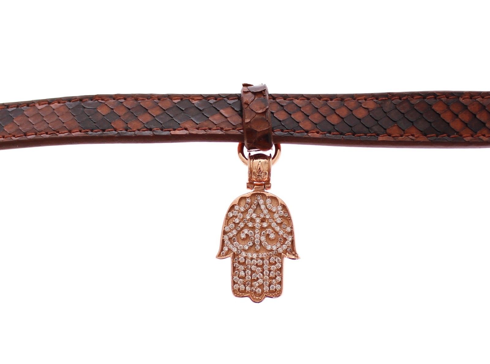 Nialaya CZ Hamsa Auge 18K Gold 925 Silber Armband