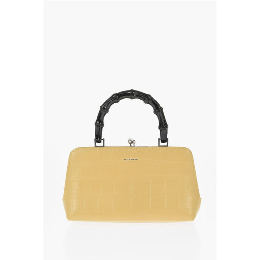 Jil Sander Bedruckte GOJI Handtasche aus Leder mit Bambusgriff