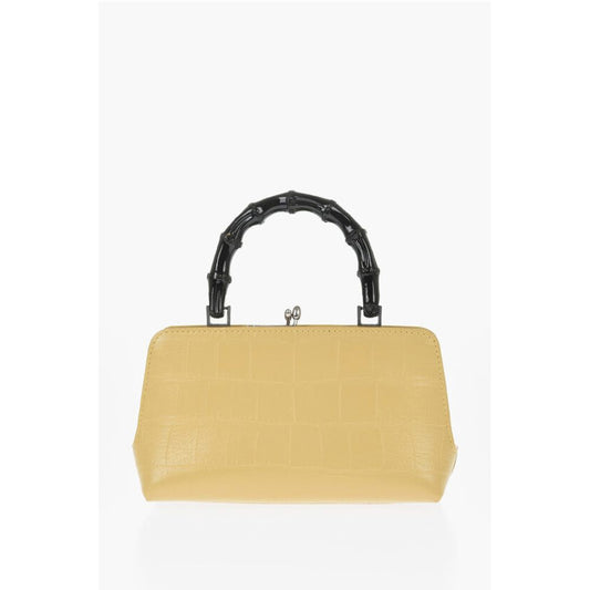 Jil Sander Bedruckte GOJI Handtasche aus Leder mit Bambusgriff