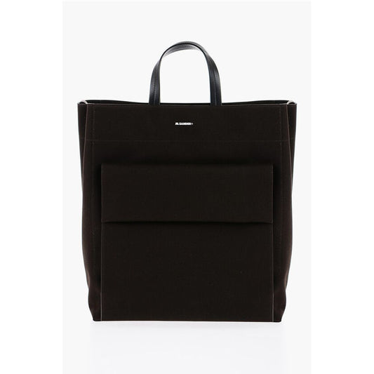Jil Sander UTILITY Einkaufstasche aus Segeltuch mit Maxi-Fronttasche