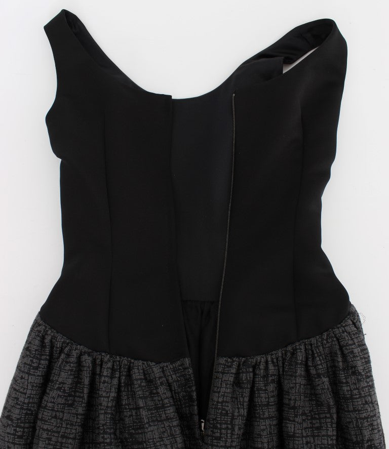 Dolce &amp; Gabbana Black and grey full-length sheath dress