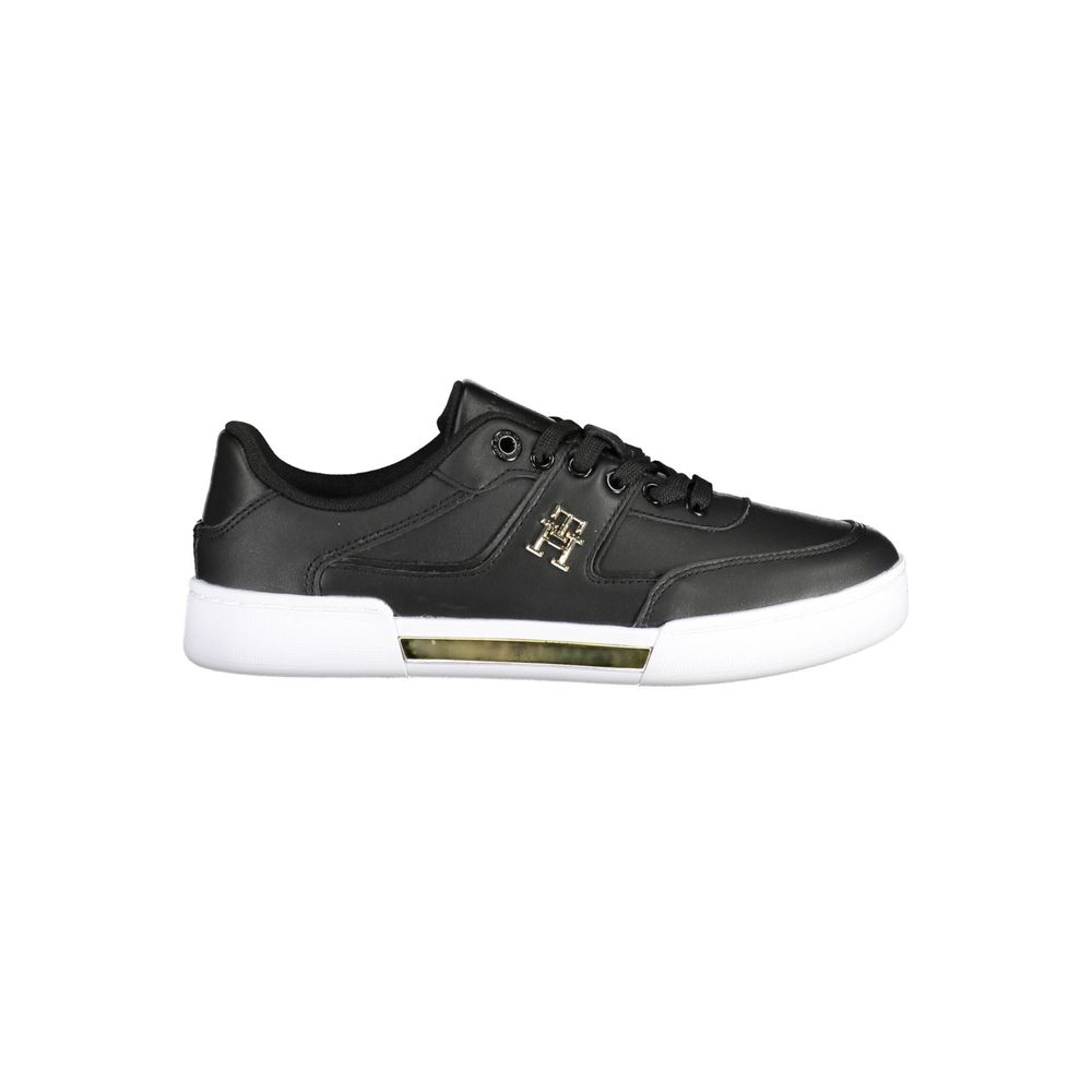 Tommy Hilfiger Black Leather Women's Sneakers