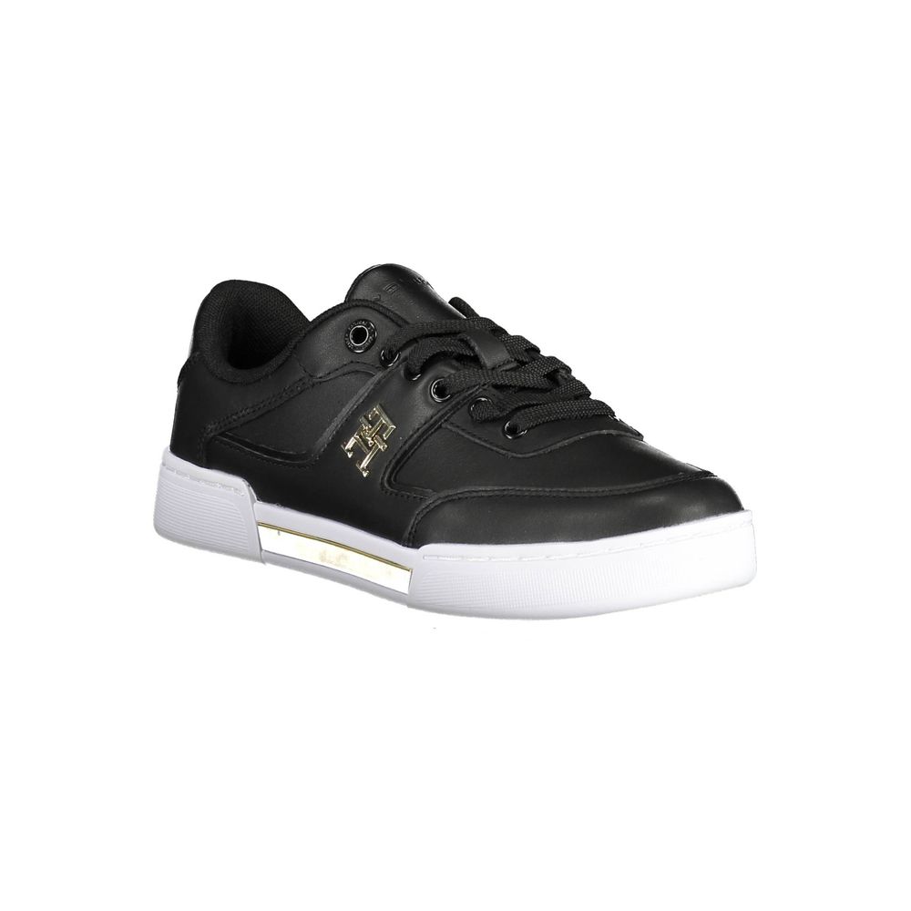 Tommy Hilfiger Black Leather Women's Sneakers
