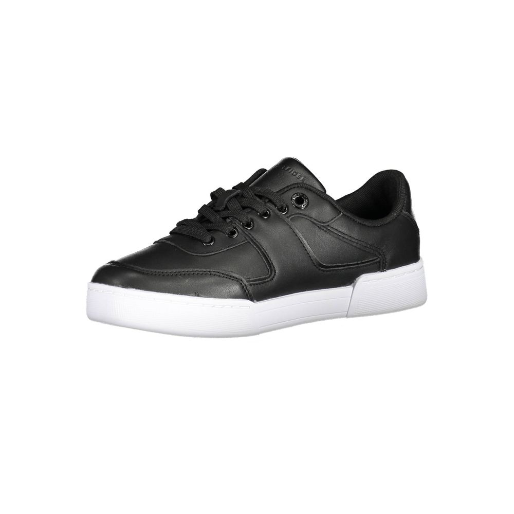 Tommy Hilfiger Black Leather Women's Sneakers