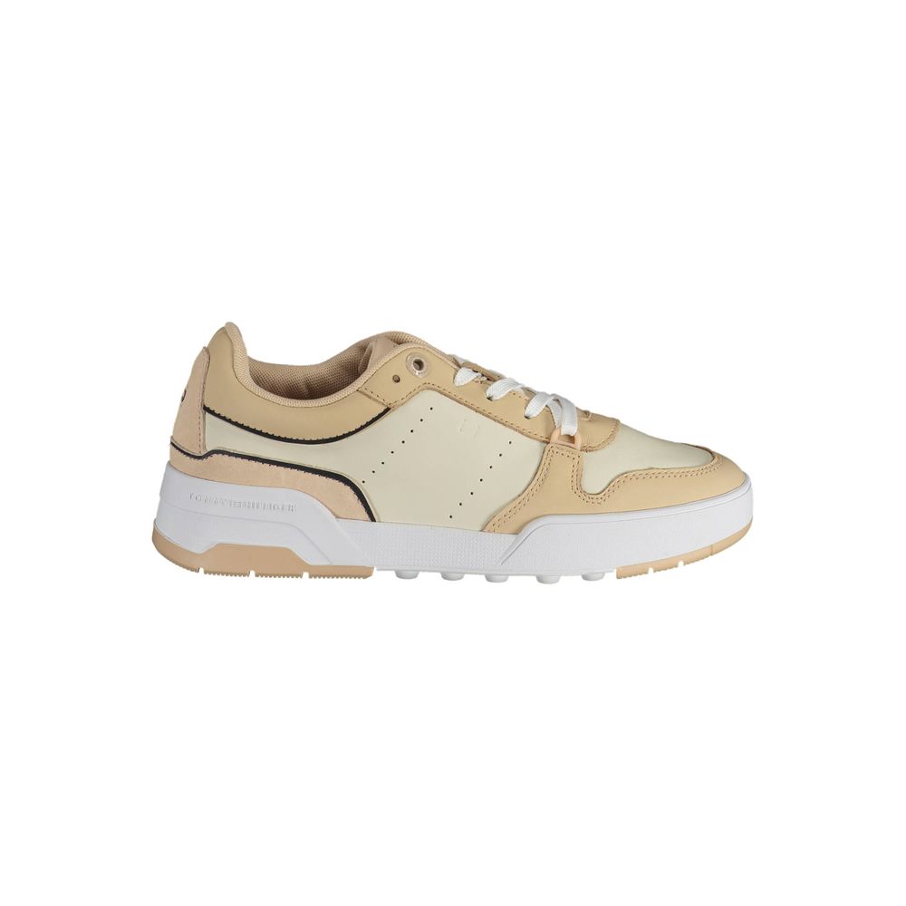 Tommy Hilfiger beige leather women's sneakers