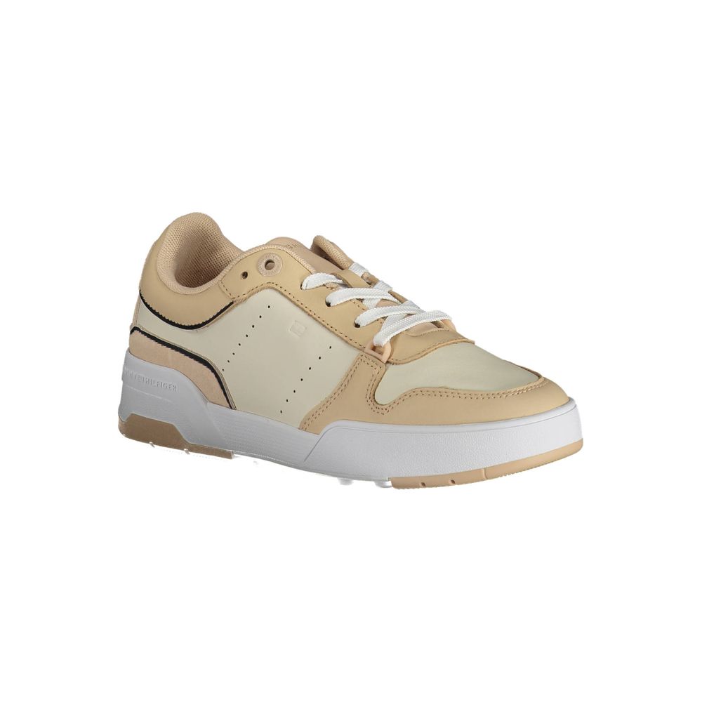 Tommy Hilfiger beige leather women's sneakers