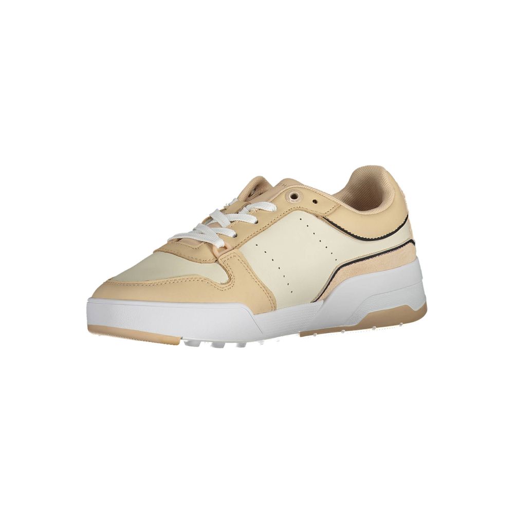 Tommy Hilfiger beige leather women's sneakers
