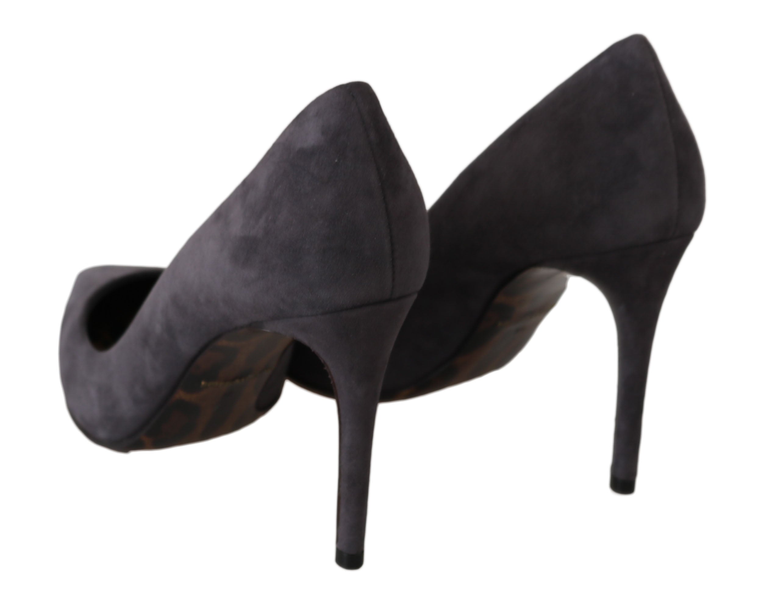 Dolce &amp; Gabbana Grey Suede Leather Stiletto Shoes Heels