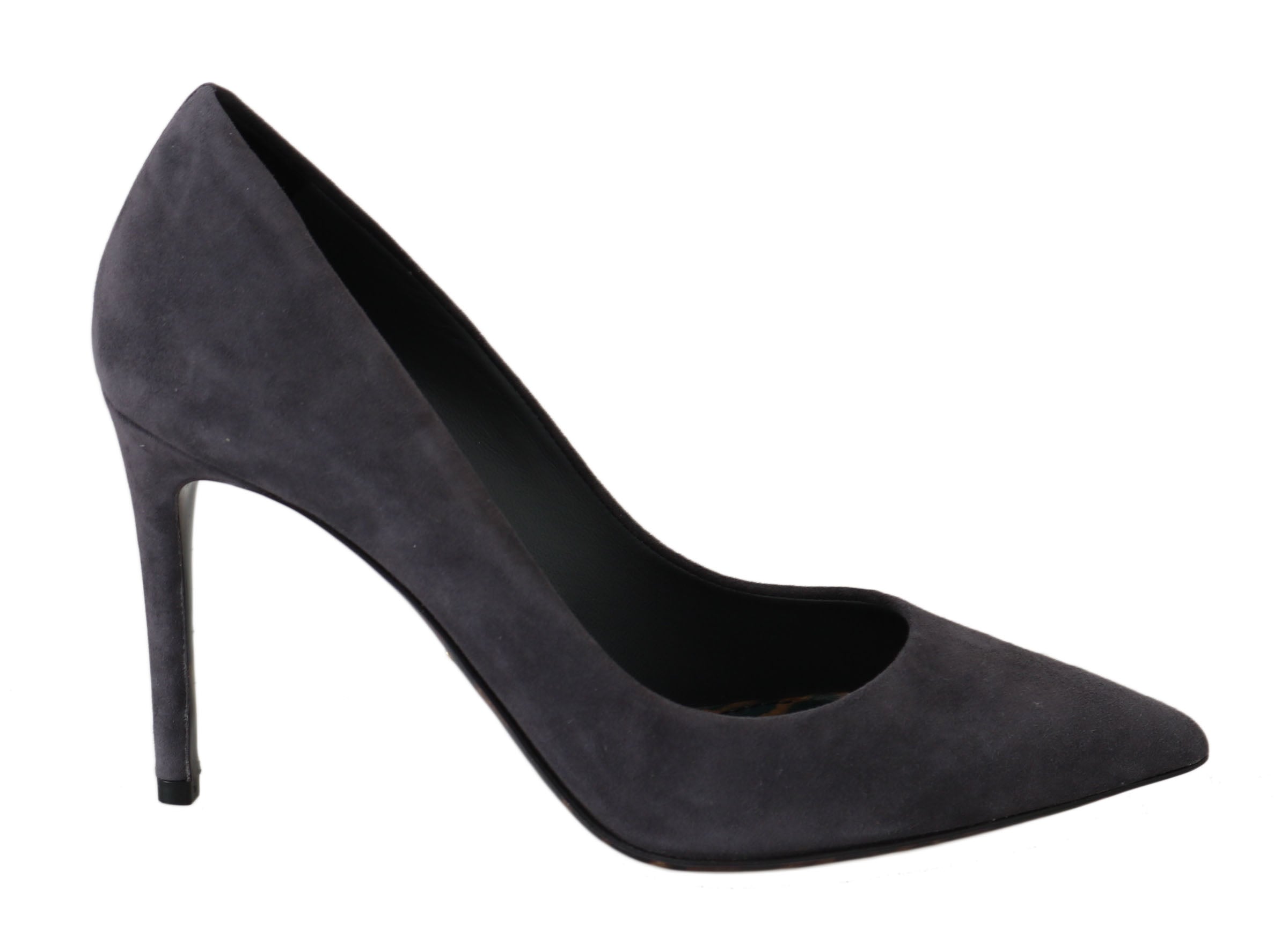 Dolce &amp; Gabbana Grey Suede Leather Stiletto Shoes Heels