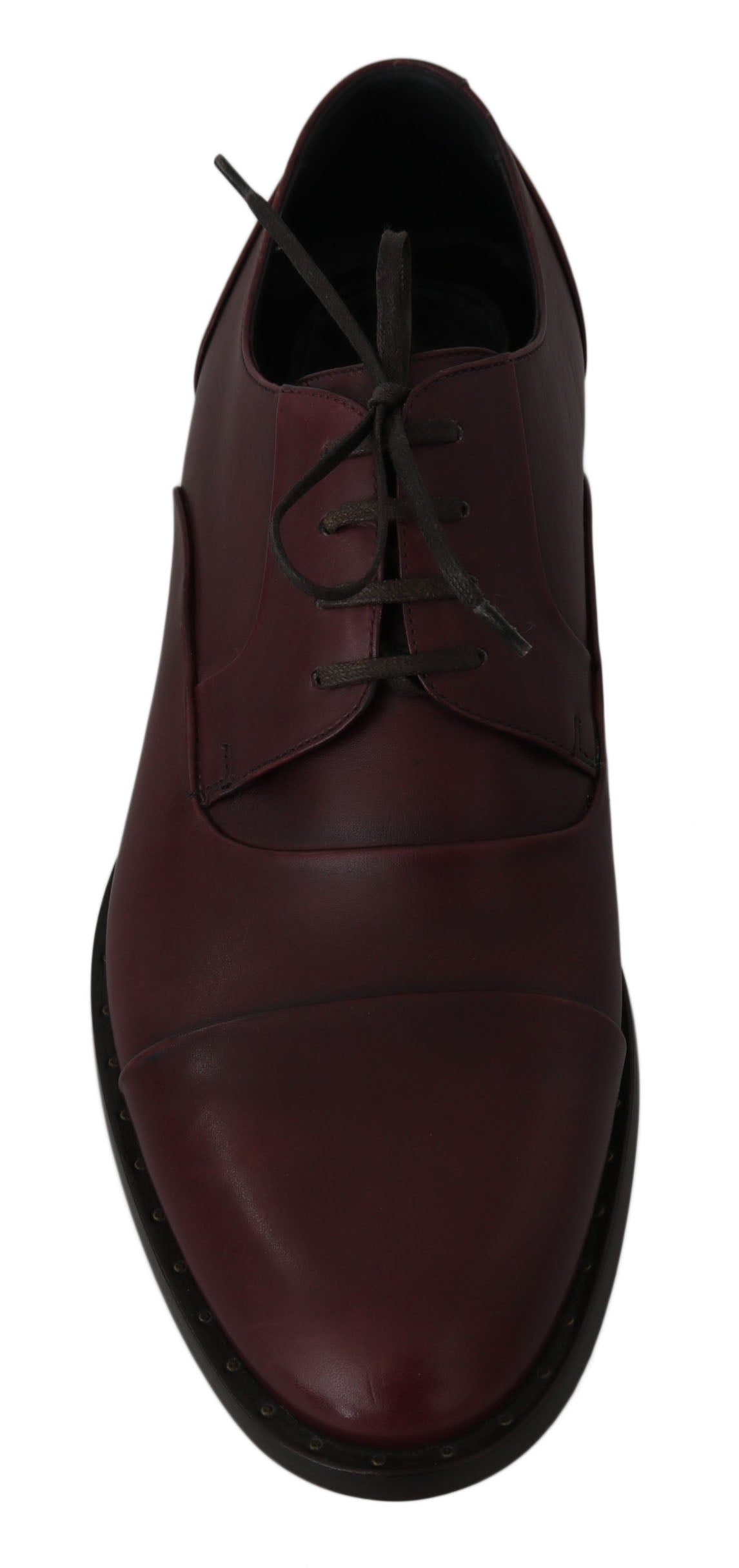 Dolce & Gabbana Rote Bordeaux Leder Derby Formelle Schuhe