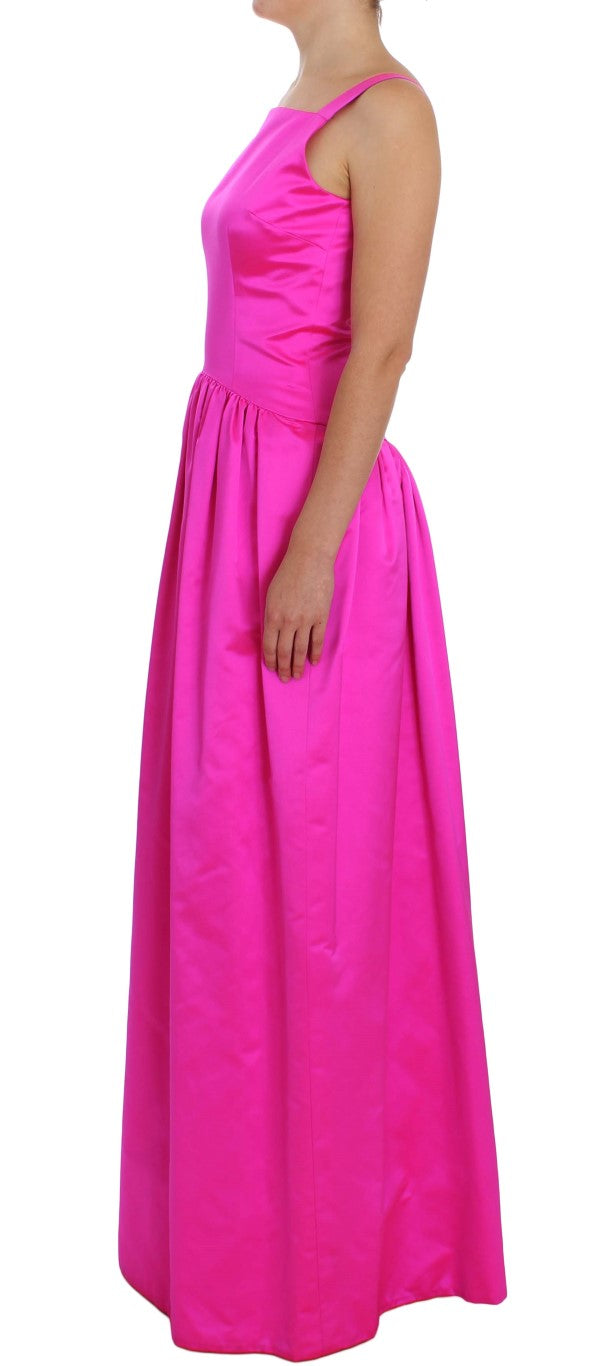 Dolce &amp; Gabbana Pink Silk Long Sheath Dress Ball Gown
