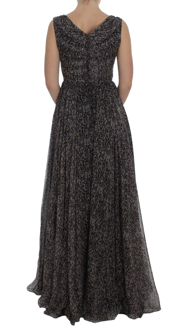Dolce &amp; Gabbana Dark Silk Full-Length Shift Dress