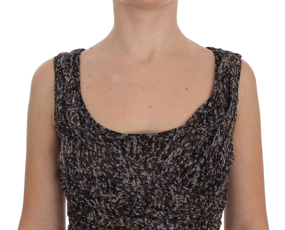 Dolce &amp; Gabbana Dark Silk Full-Length Shift Dress