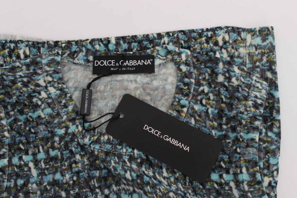 Dolce & Gabbana Blauer Wollpullover ohne Ärmel Pullover