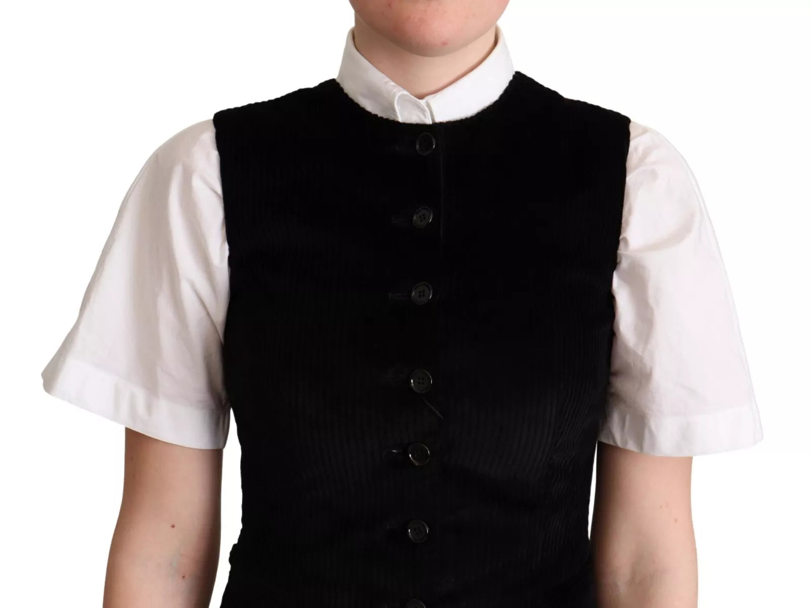 Dolce &amp; Gabbana Black Brown Leopard Print Vest